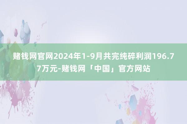 赌钱网官网2024年1-9月共完纯碎利润196.77万元-赌钱网「中国」官方网站
