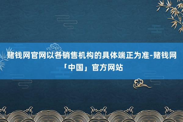 赌钱网官网以各销售机构的具体端正为准-赌钱网「中国」官方网站