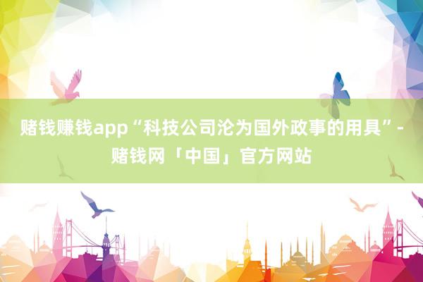 赌钱赚钱app“科技公司沦为国外政事的用具”-赌钱网「中国」官方网站