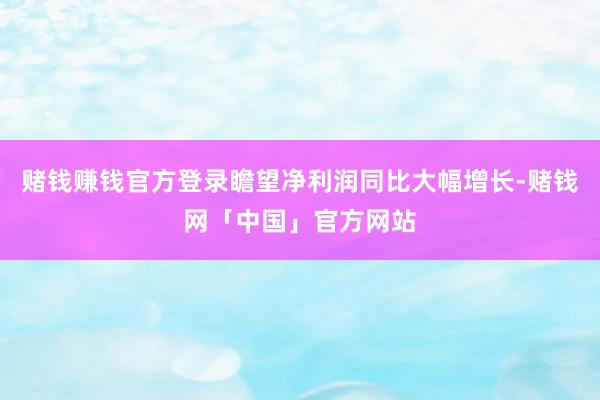 赌钱赚钱官方登录瞻望净利润同比大幅增长-赌钱网「中国」官方网站