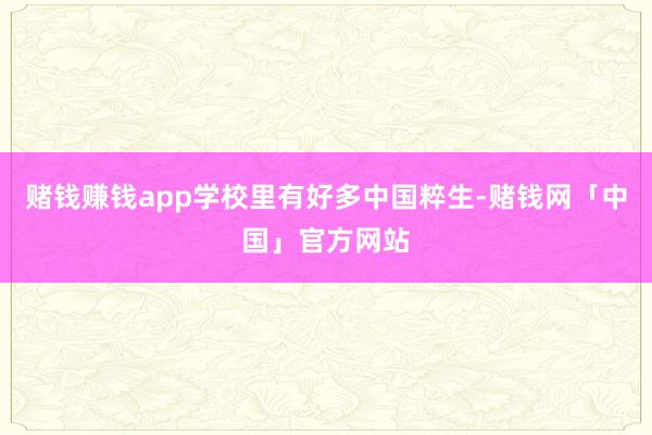 赌钱赚钱app学校里有好多中国粹生-赌钱网「中国」官方网站
